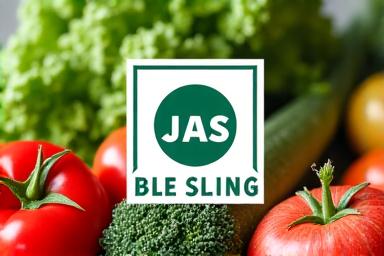 有機JAS認証マークと健康的な野菜