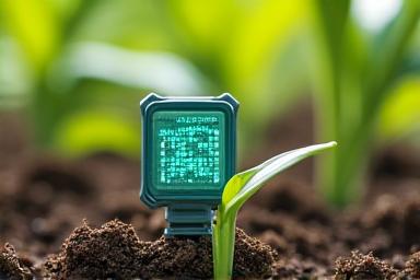農地に取り付けられたIoTセンサーのクローズアップ
