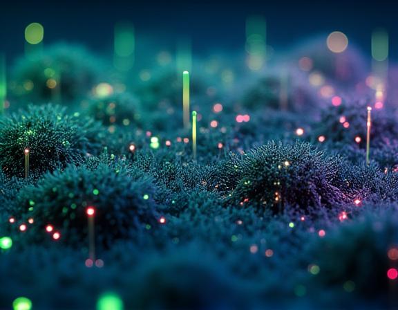 AIによるデータ解析結果を示す抽象的なグラフィック
